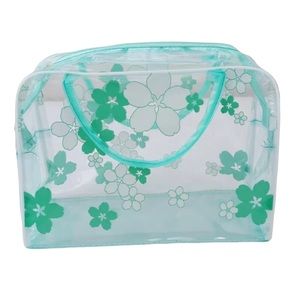 Waterproof and Transparent Mint Green and White Handled Bag